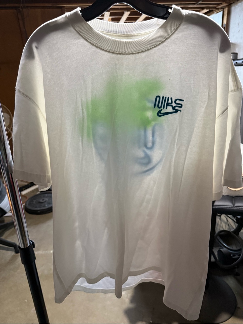 Nike White Tee with Subtle Green Accent